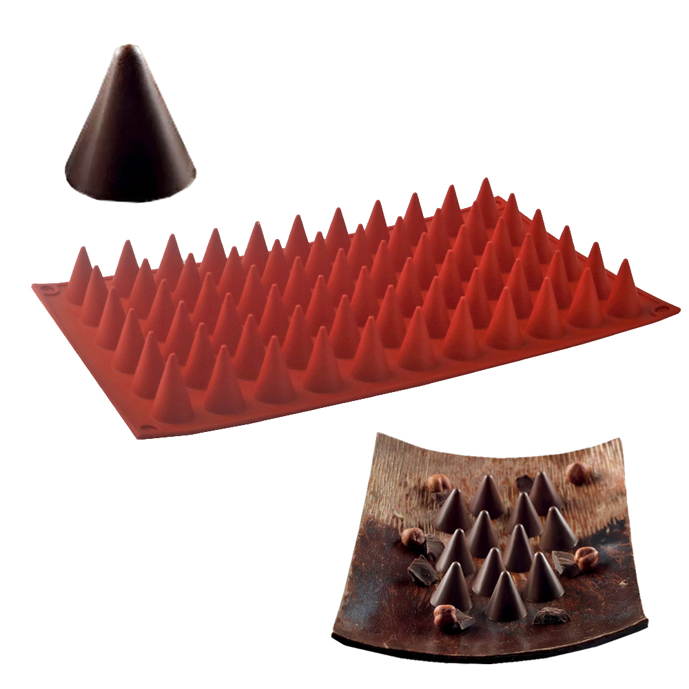 Commercial Kitchen Use - 66-Cells Cone Chocolate Baking Mold Food