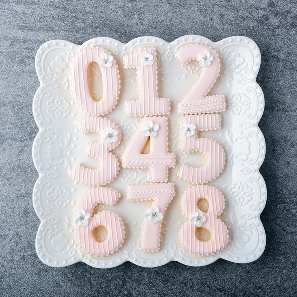 Commercial Kitchen Use - Large Numbers Cookie Cutters Biscuit Mold