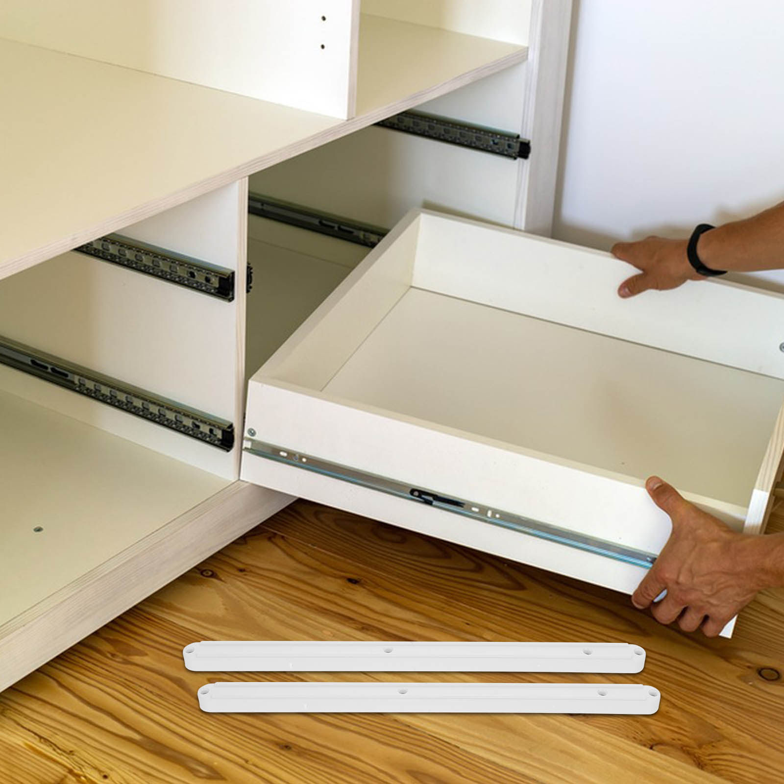 Commercial Kitchen Swing Door - 2Pcs Plastic Drawer Slides Smooth No