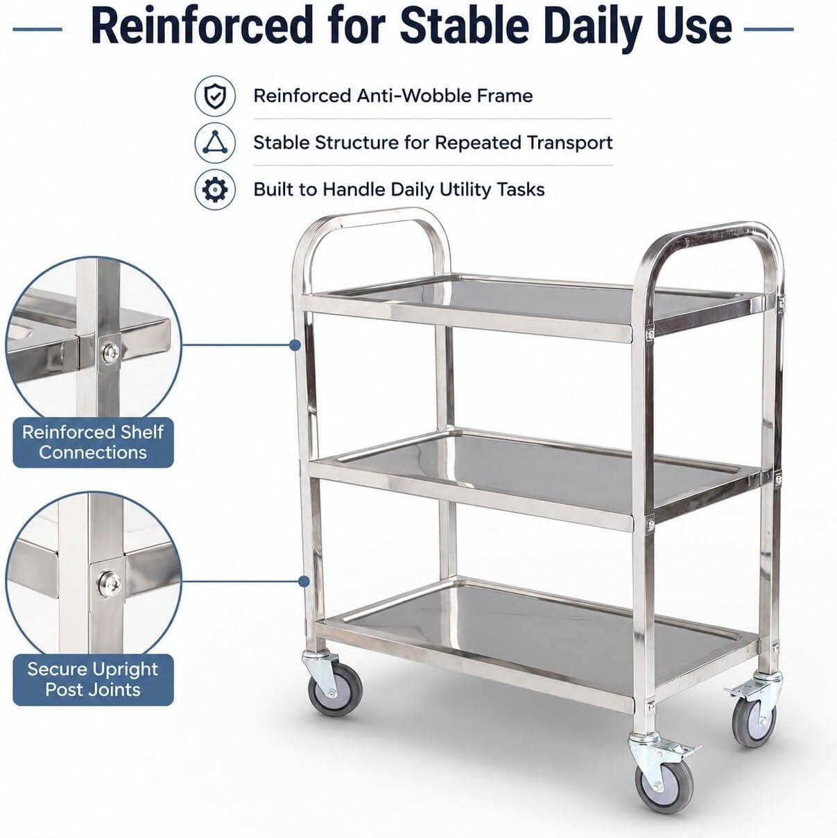 3-Tier Stainless Steel Rolling - огляд і ціна Commercial Kitchen Services