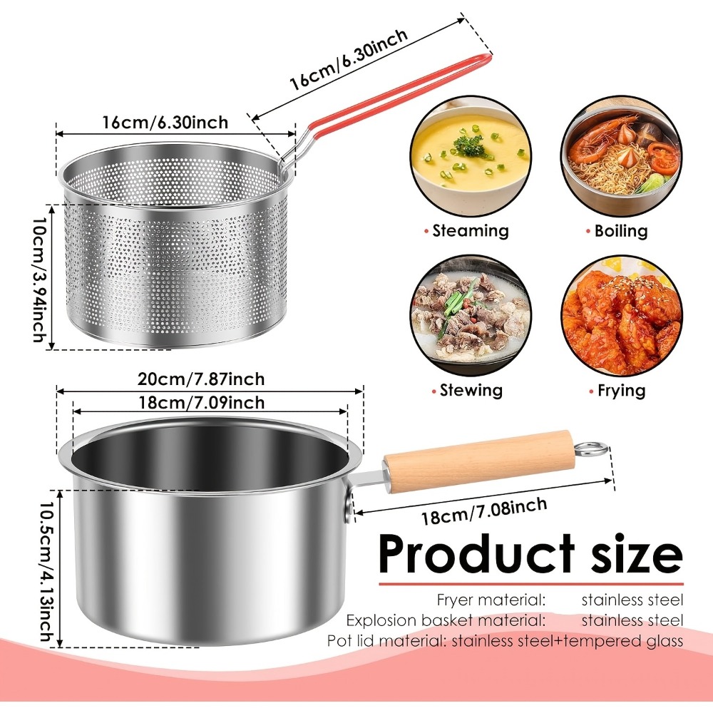 2.5L stainless steel deep frye - огляд і ціна Commercial Kitchen Appliance